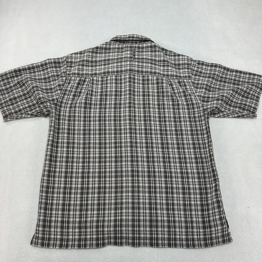The North Face‎ Shirt Mens Small Gray Plaid Short Sleeve Button Hiking Outdoor
